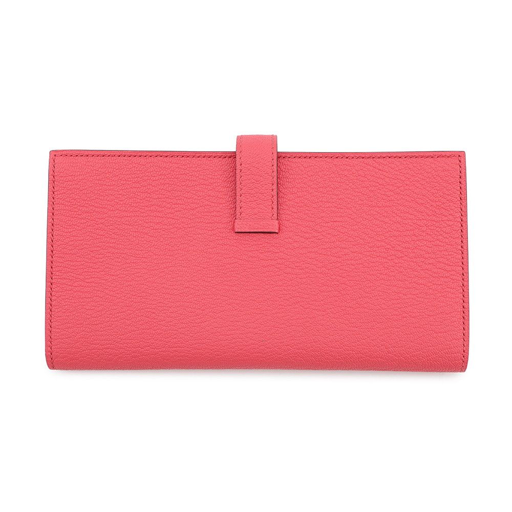 Hermes Wallet Bearn Souffle Yes Rose Azalea Silver Chevre Misor — view 3