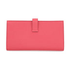 Hermes Wallet Bearn Souffle Yes Rose Azalea Silver Chevre Misor — view 3