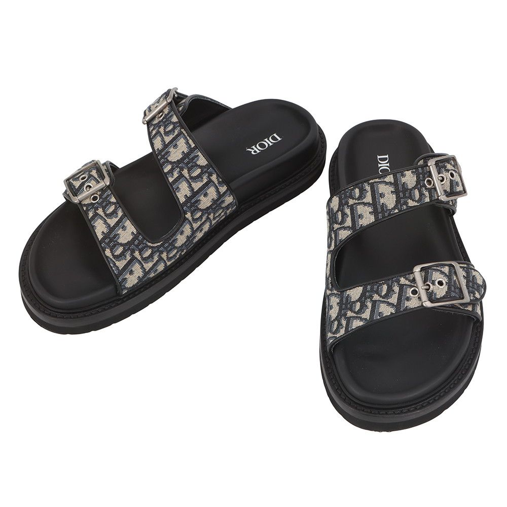 Dior Sandals Aqua Oblique Jacquard 41 Trotter Shoes