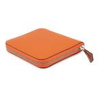 Hermes Coin Case Azap Compact Silk in Orange Silver Epsom — view 2