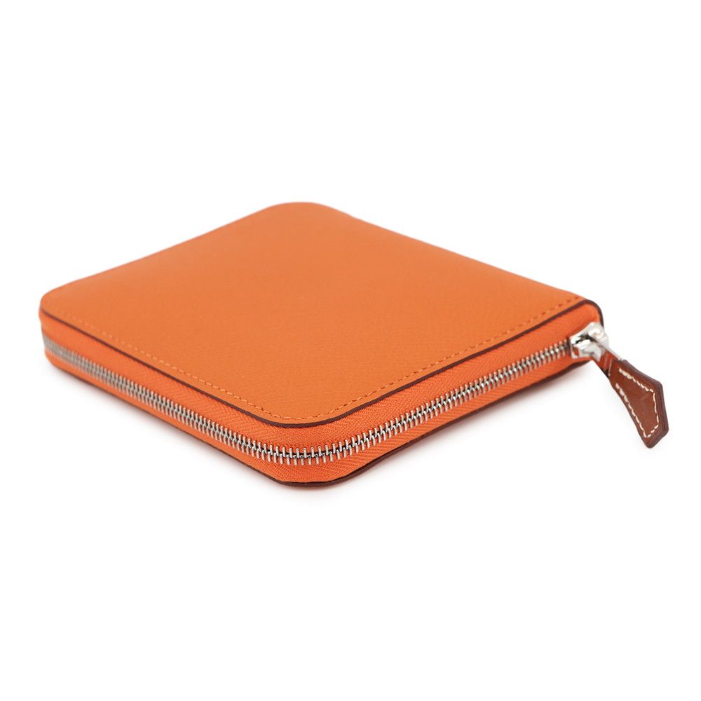 Hermes Coin Case Azap Compact Silk in Orange Silver Epsom — view 2
