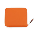 Hermes Coin Case Azap Compact Silk in Orange Silver Epsom — view 3