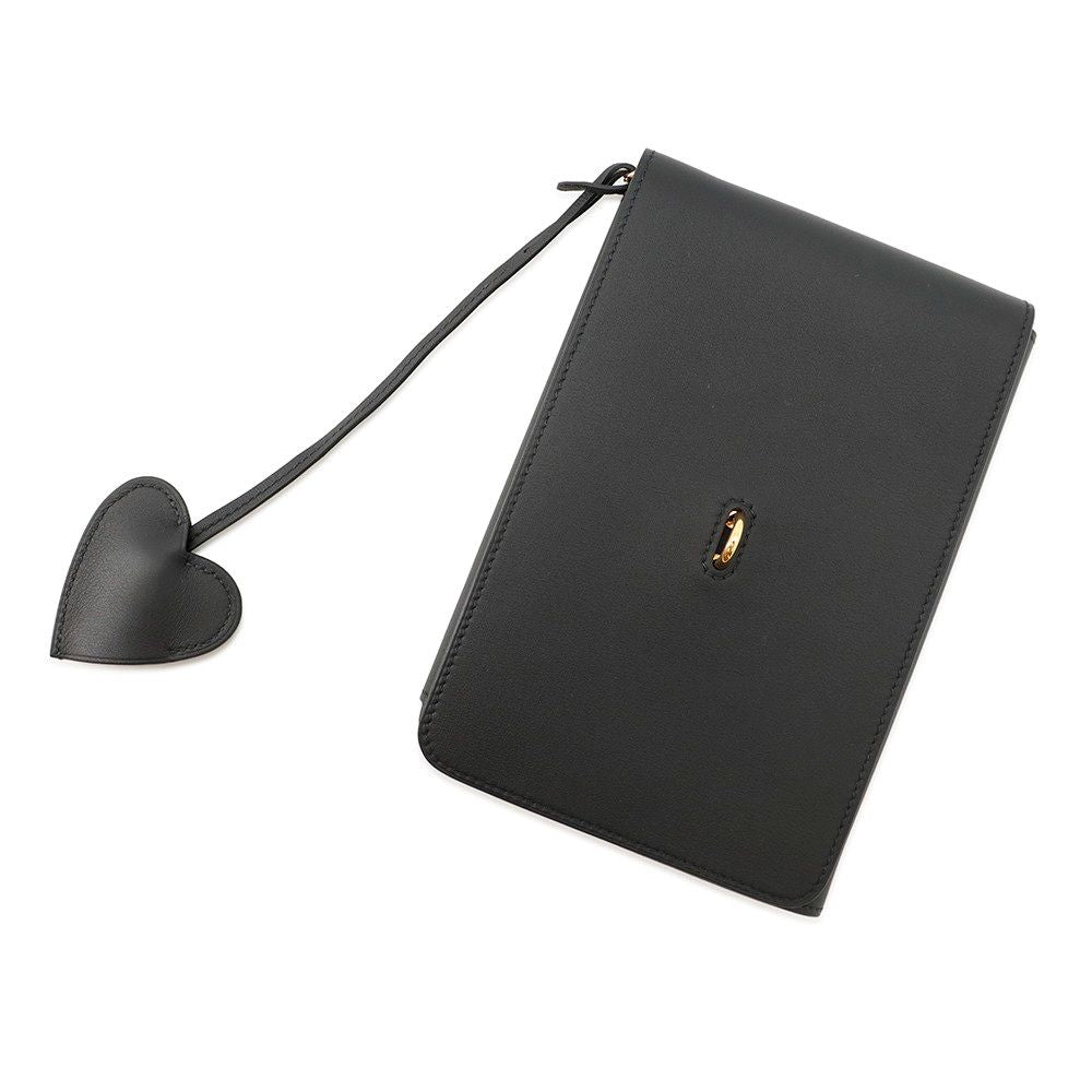 Hermes Note Cover Carnet Sheet Black Gold Swift Animapolis Card Holder