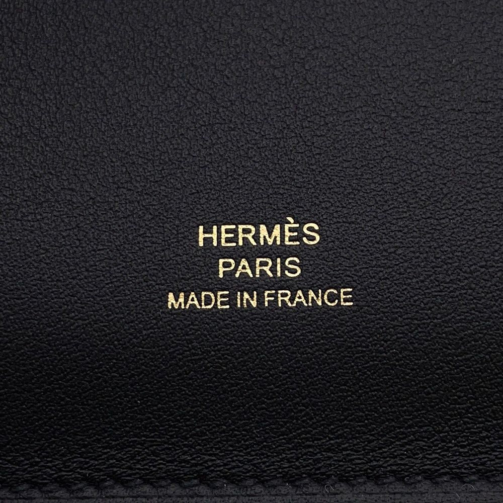 Hermes Note Cover Carnet Sheet Black Gold Swift Animapolis Card Holder — view 6