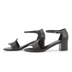 Hermes Sandals Marquise 50 Calf Leather Toile Ash 35.5 Shoes Black — view 2