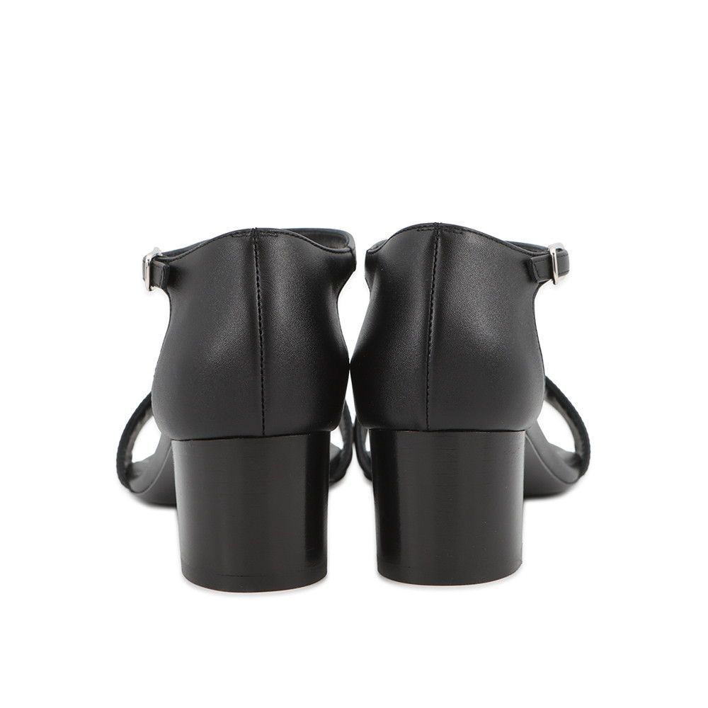 Hermes Sandals Marquise 50 Calf Leather Toile Ash 35.5 Shoes Black — view 3
