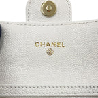 Chanel Chain Wallet Quilted CC Logo Mini Caviar Leather White Shoulder — view 8