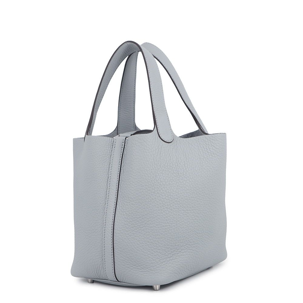 Hermes Handbag Picotin Lock PM Gris Perle Silver Taurillon Clemence — view 2
