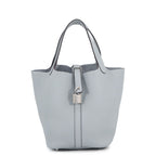 Hermes Handbag Picotin Lock PM Gris Perle Silver Taurillon Clemence