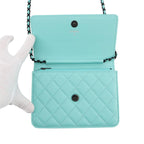 Chanel Chain Wallet Quilted CC Logo Lambskin Shoulder — view 5