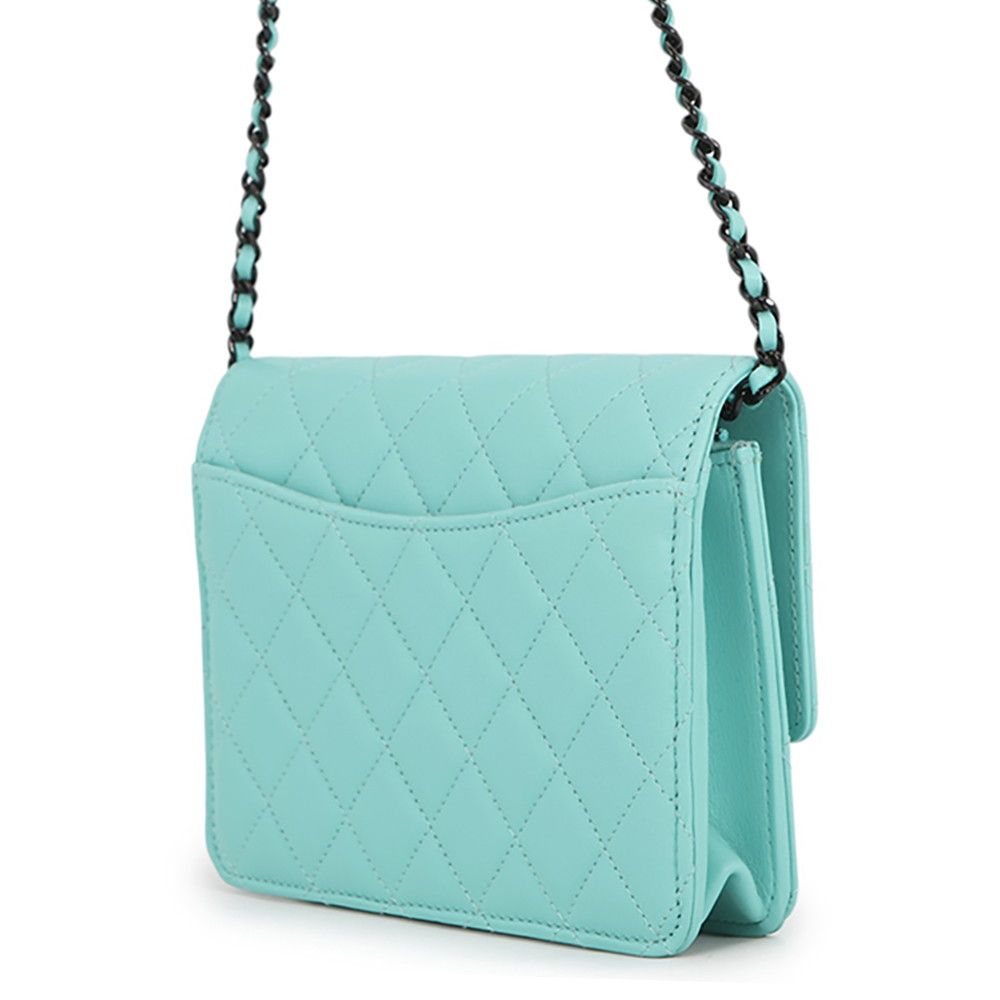 Chanel Chain Wallet Quilted CC Logo Lambskin Shoulder — view 2