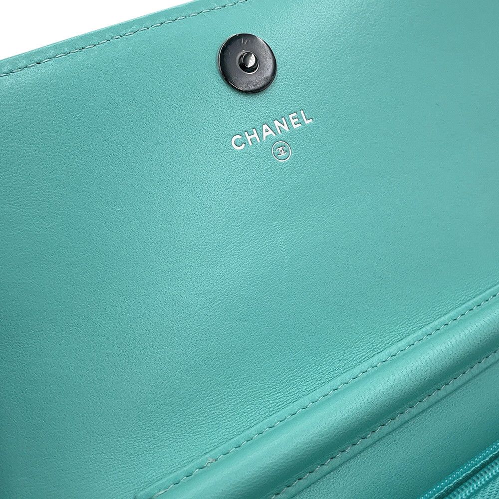 Chanel Chain Wallet Quilted CC Logo Lambskin Shoulder — view 8