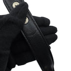 Chanel CC Logo Quilted Caviar Leather 2-Way Chain Shoulder Bag Black — view 9