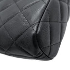 Chanel CC Logo Quilted Caviar Leather 2-Way Chain Shoulder Bag Black — view 7