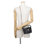 Chanel CC Logo Quilted Caviar Leather 2-Way Chain Shoulder Bag Black — view 5