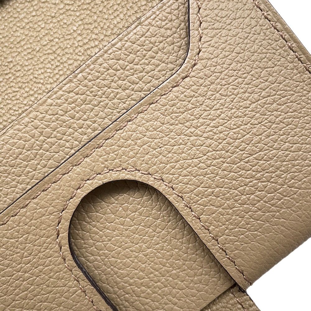 Hermes Card Case Beige Silver Color Business Holder — view 8
