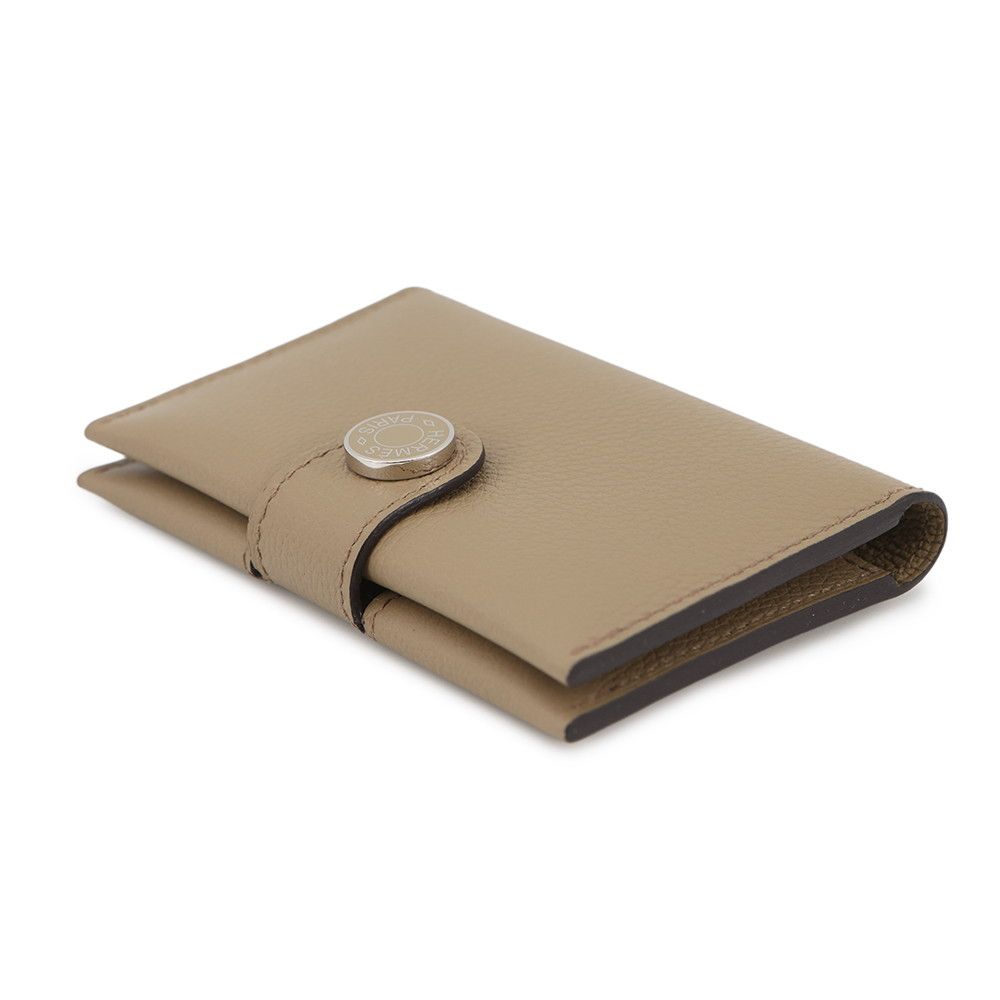 Hermes Card Case Beige Silver Color Business Holder — view 2