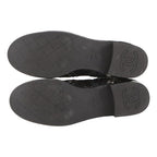 Chanel Short Boots CC Logo Embroidery Grosgrain 37 1 2C Shoes Black — view 4