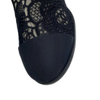 Chanel Short Boots CC Logo Embroidery Grosgrain 37 1 2C Shoes Black — view 6