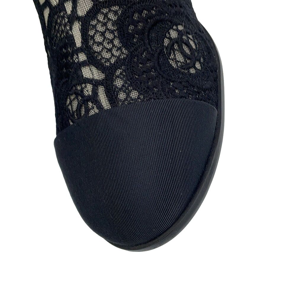 Chanel Short Boots CC Logo Embroidery Grosgrain 37 1 2C Shoes Black — view 6