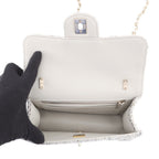 Chanel Chain Shoulder Bag CC Logo Quilted Single Flap Tweed — view 6