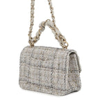 Chanel Chain Shoulder Bag CC Logo Quilted Single Flap Tweed — view 2