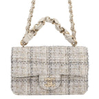 Chanel Chain Shoulder Bag CC Logo Quilted Single Flap Tweed
