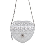 Chanel Chain Shoulder Bag Quilted CC Logo Heart