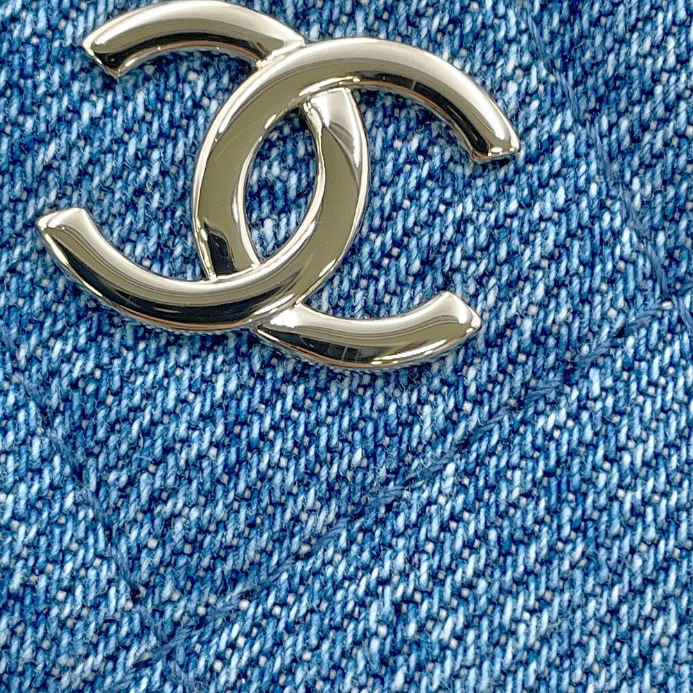 Chanel Chain Shoulder Bag Quilted CC Logo Denim 2-Way — view 7