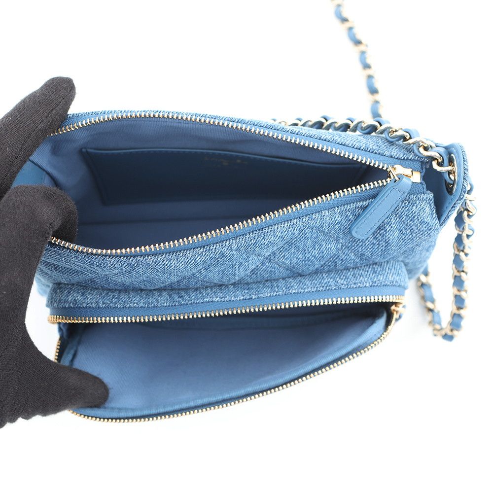 Chanel Chain Shoulder Bag Quilted CC Logo Denim 2-Way — view 6