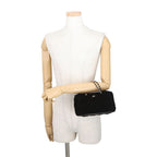 Chanel Handbag Quilted CC Logo Mini Boston Shearling 2-Way Black — view 4