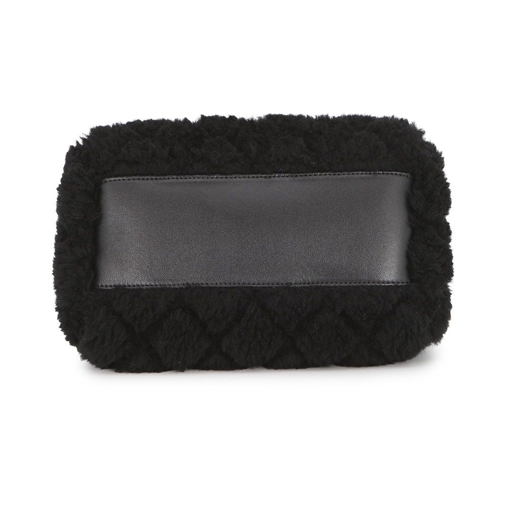 Chanel Handbag Quilted CC Logo Mini Boston Shearling 2-Way Black — view 3