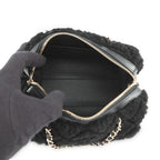 Chanel Handbag Quilted CC Logo Mini Boston Shearling 2-Way Black — view 6