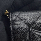 Chanel Chain Wallet Classic Quilted CC Logo Caviar Leather Black Shoulder — view 8