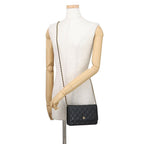 Chanel Chain Wallet Classic Quilted CC Logo Caviar Leather Black Shoulder — view 4