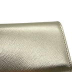 Chanel Trifold Wallet Quilted CC Logo Small Flap Metallic Caviar Leather — view 7
