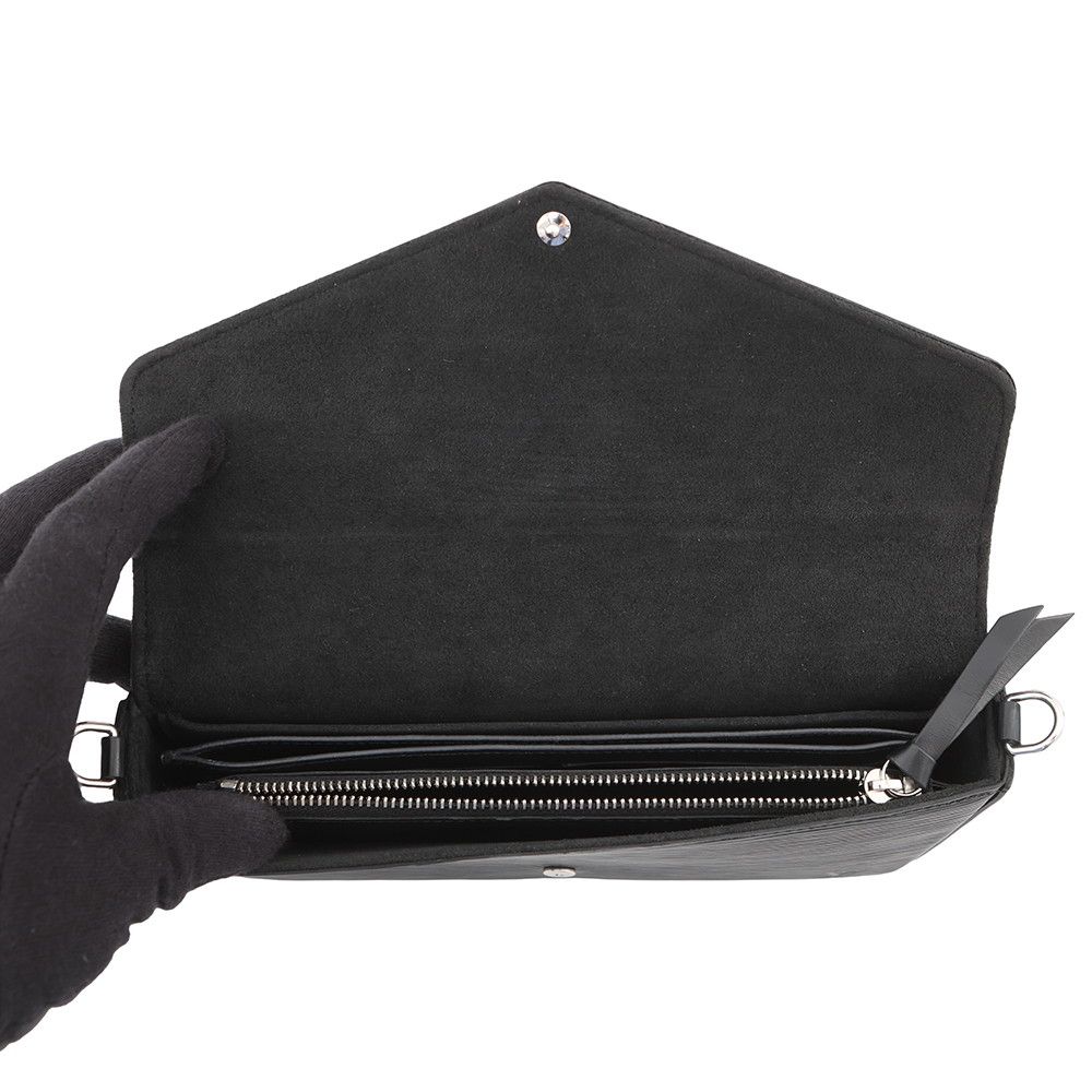 Louis Vuitton Chain Wallet Epi Pochette Felicity Black Shoulder — view 5