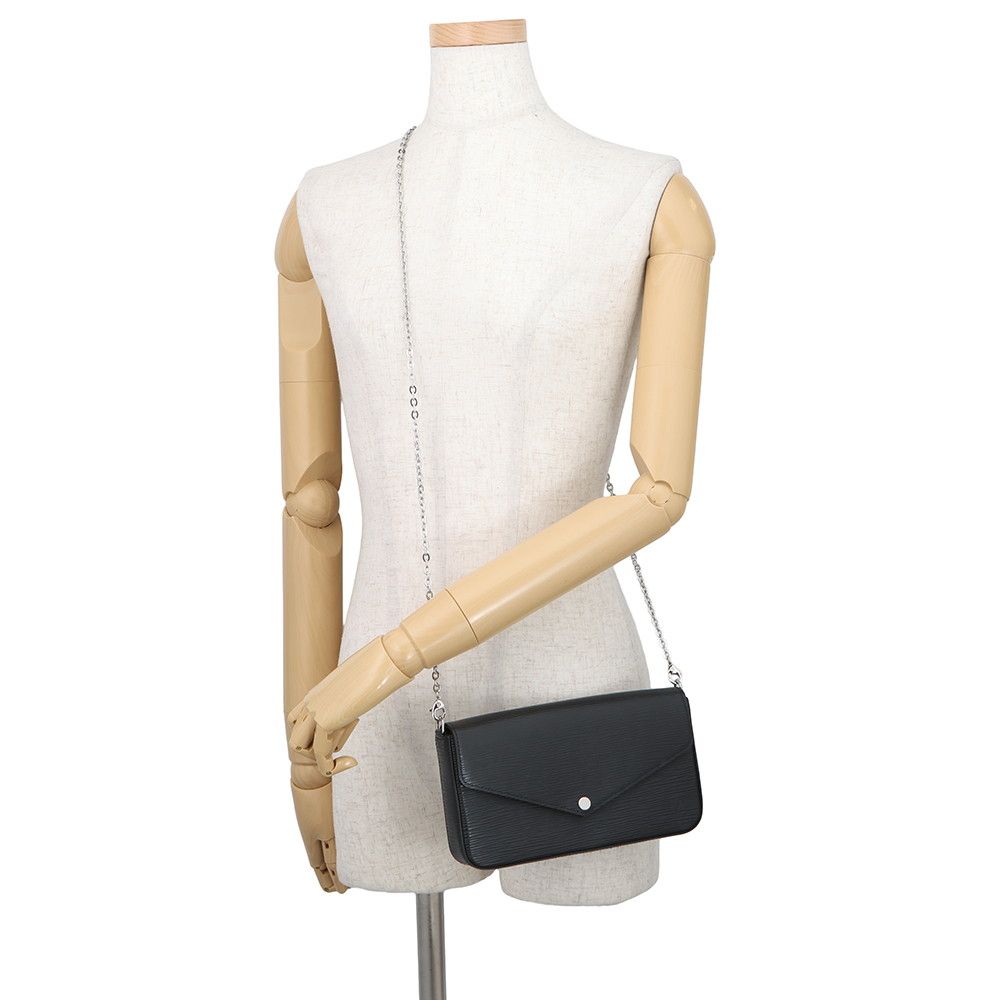 Louis Vuitton Chain Wallet Epi Pochette Felicity Black Shoulder — view 4
