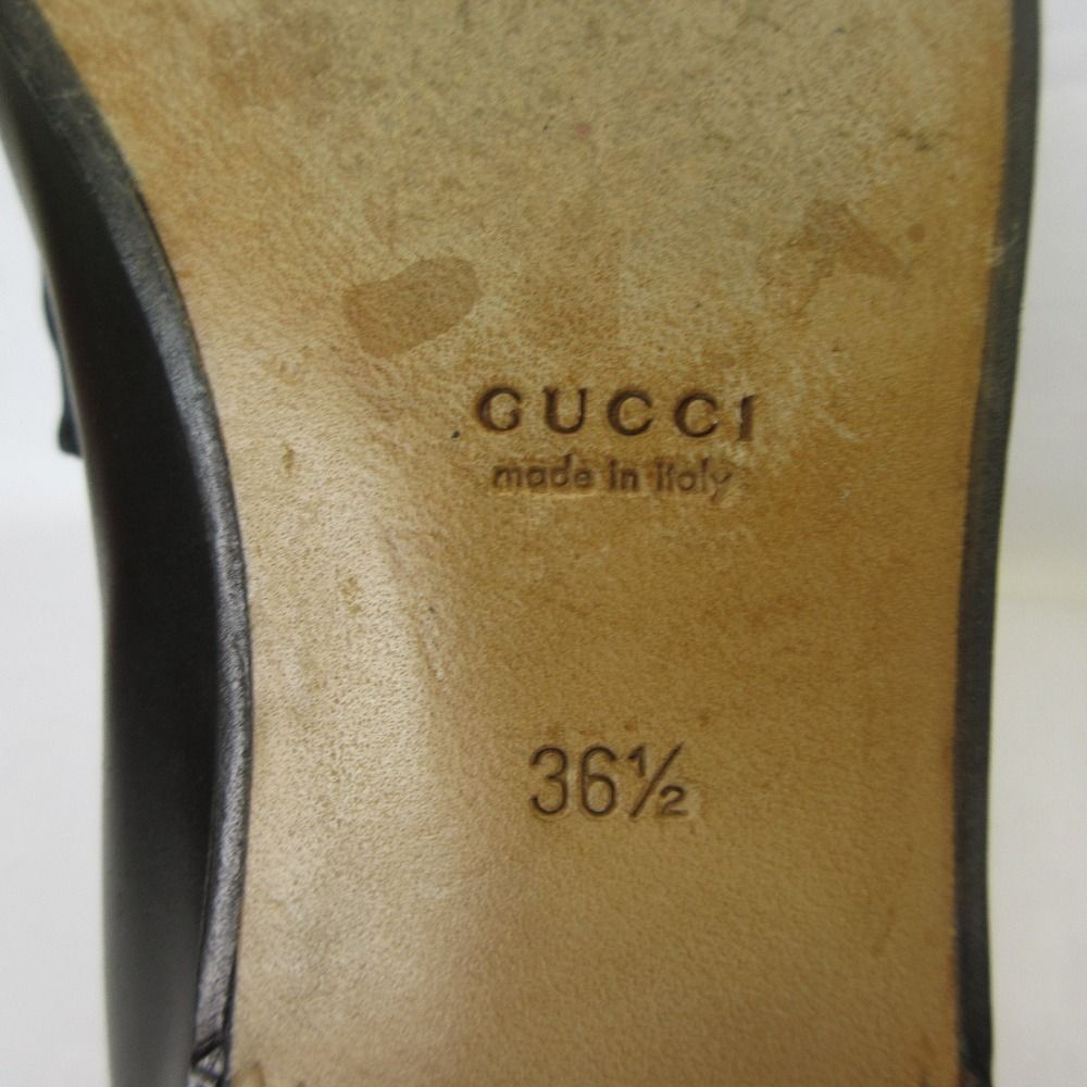 Gucci Leather Bit Loafers 36.5 Black — view 7