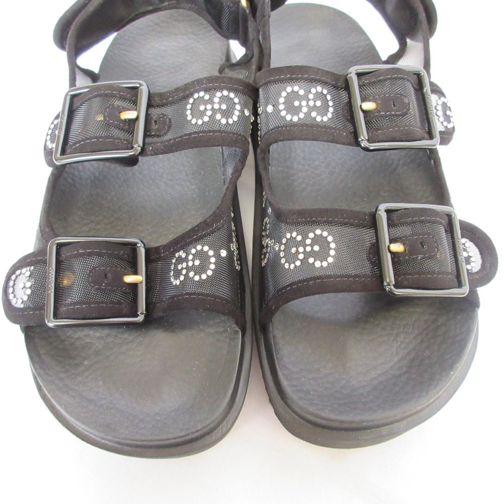 Gucci GG Crystal Mesh Sandals 37 Black — view 4