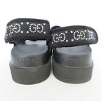 Gucci GG Crystal Mesh Sandals 37 Black — view 3