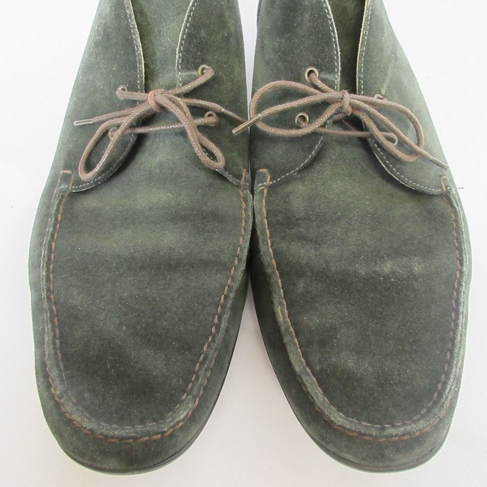 Hermes Suede Leather Chukka Boots 42.5 Green — view 4