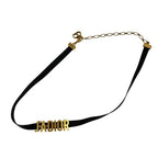 Dior J'a J'adior Logo Choker Necklace Gold — view 2