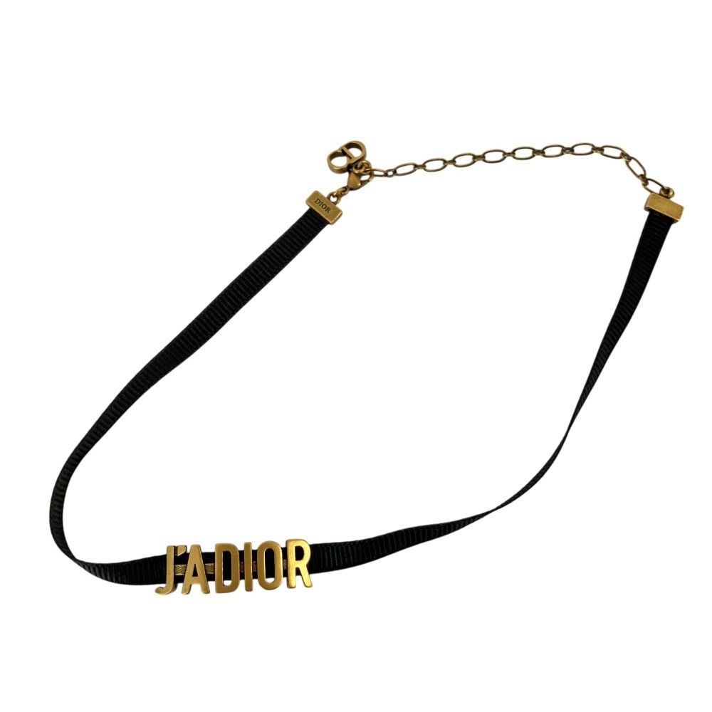 Dior J'a J'adior Logo Choker Necklace Gold — view 2