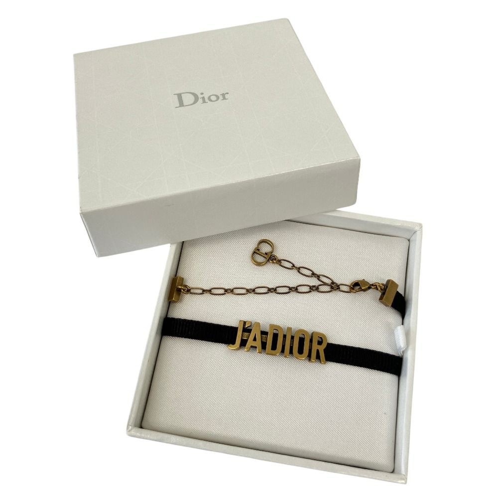 Dior J'a J'adior Logo Choker Necklace Gold