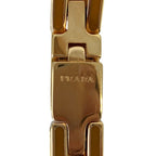 Prada Metal Enamel Chain Bracelet Gold Color Orange — view 3