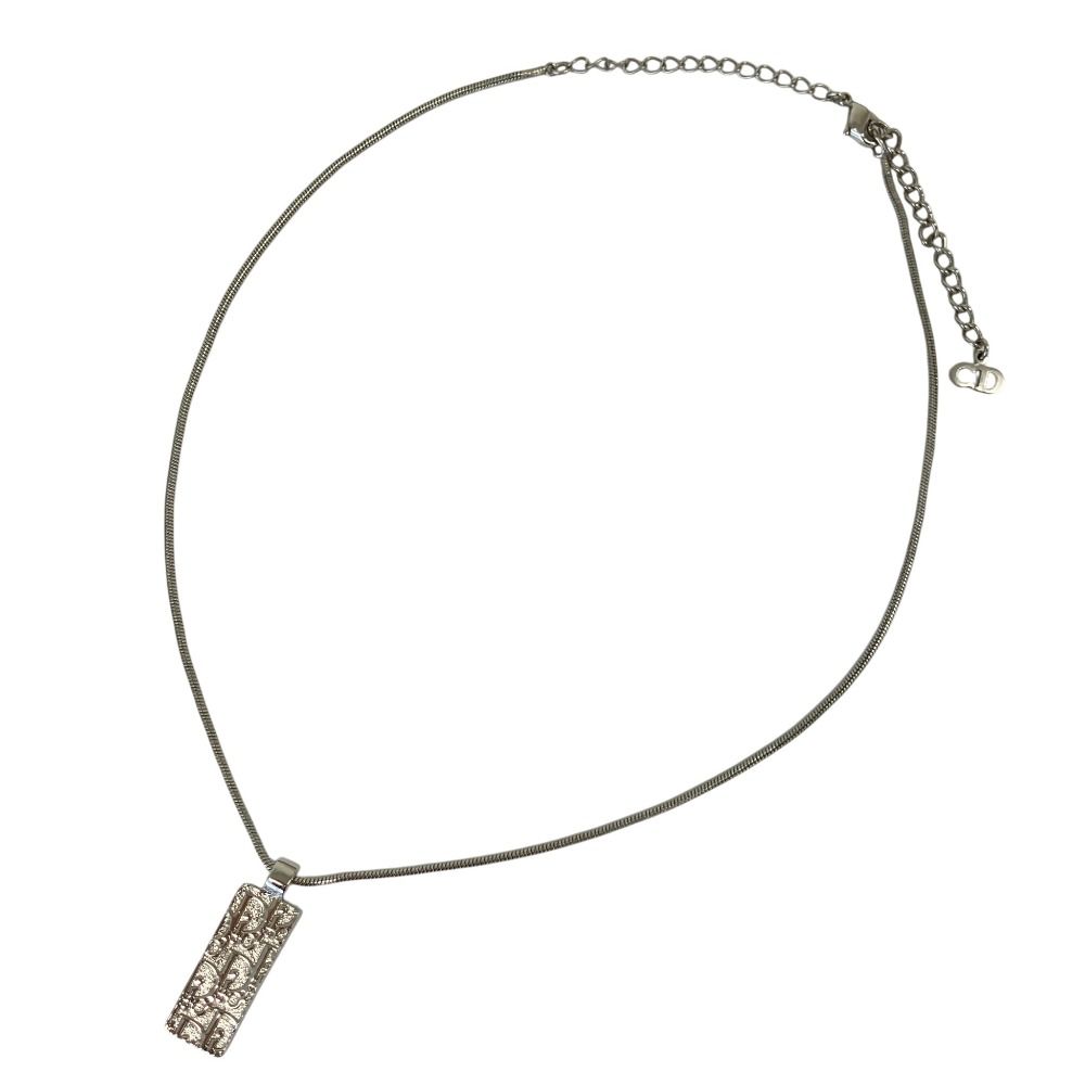 Dior Vintage Trotter Rhinestone Necklace Silver — view 3