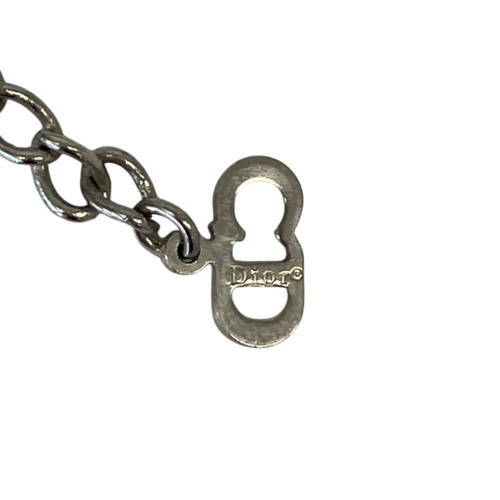 Dior Vintage Trotter Rhinestone Necklace Silver — view 4