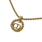 Dior Vintage Logo Chain Pendant Gold Plated