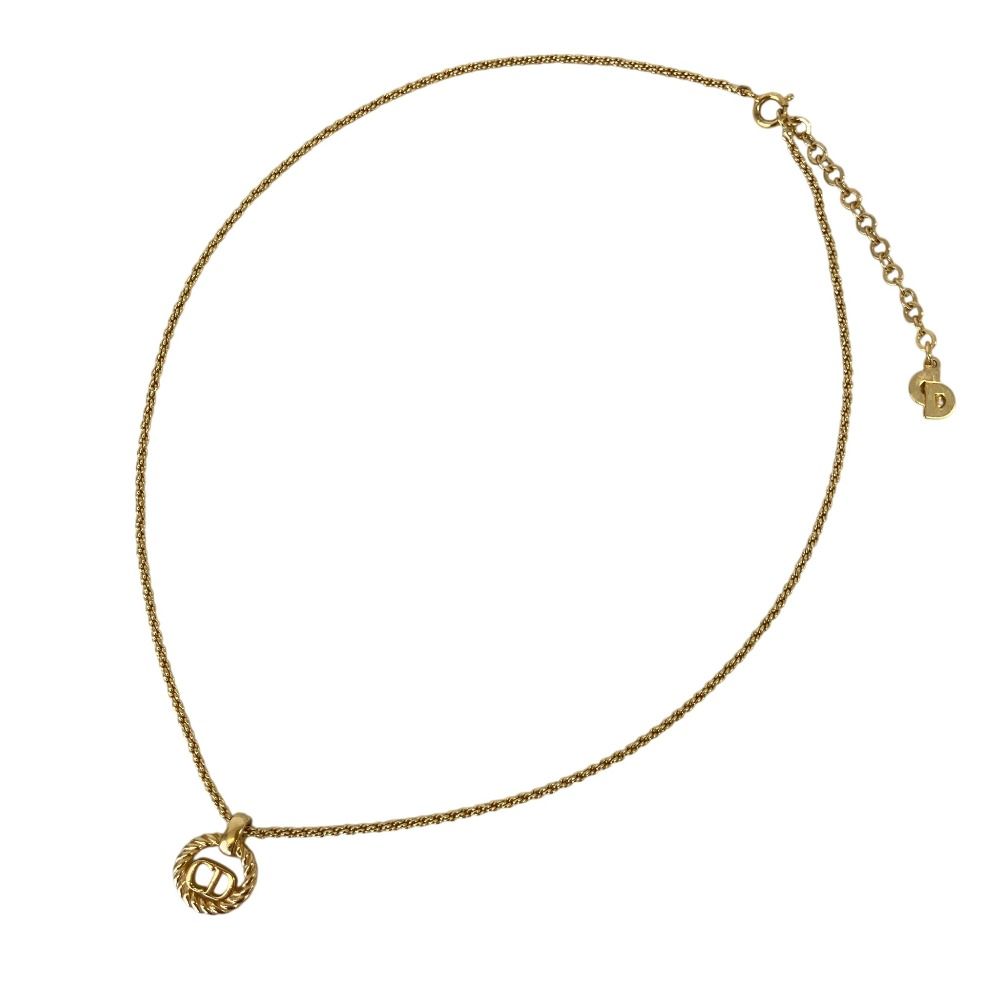Dior Vintage Logo Chain Pendant Gold Plated — view 3
